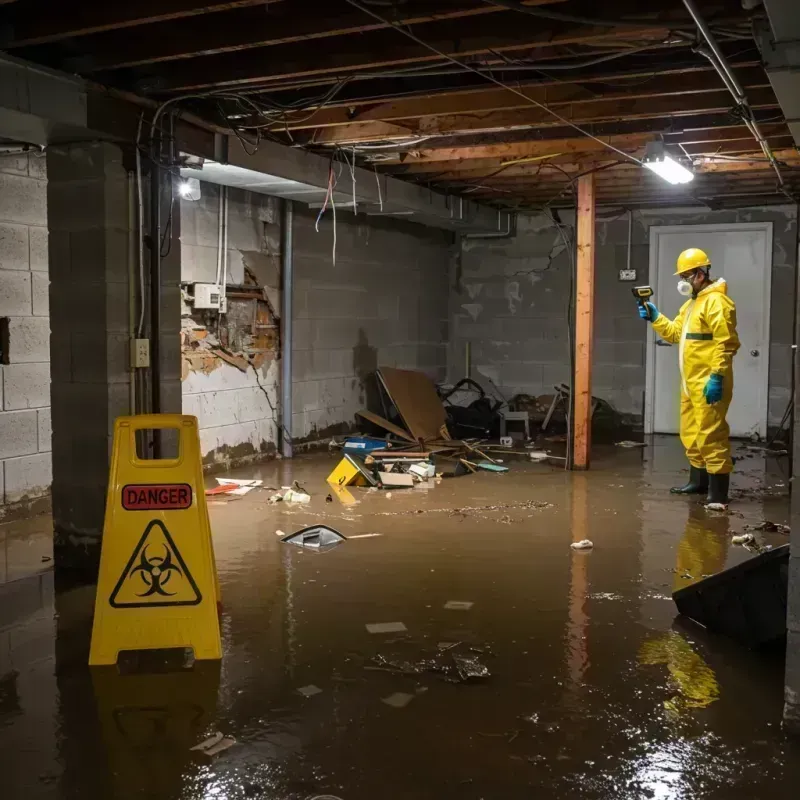 Flooded Basement Electrical Hazard in Oswego, IL Property